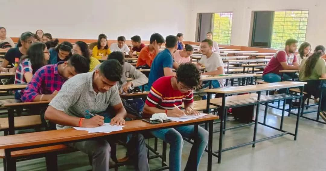 Students appearing for a design theory examination