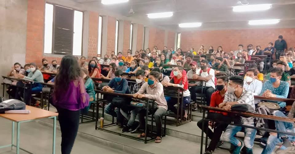 AK Institute career seminar at a college auditorium